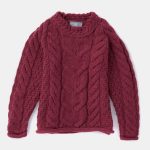 Children’s Cable Sweater with Roll Hem
