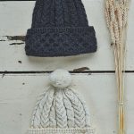 Honeycomb and Cable Hat with Pom Pom