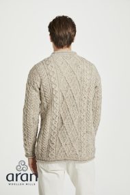 Aran-Rundhalspullover mit gerolltem Kragen (Unisex) – Bild 5