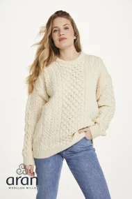 Traditional Aran Sweater – Cream (Unisex)