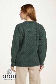 Klassischer Aran-Pullover – Grün (Unisex) – Bild 5