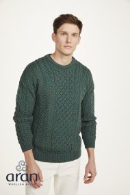 Klassischer Aran-Pullover – Grün (Unisex)