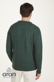 Klassischer Aran-Pullover – Grün (Unisex) – Bild 2
