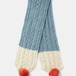 Children’s Tricoloured Scarf with Pompom