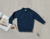 Rundhalspullover mit gerolltem Kragen und Raglanärmeln für Kinder – Bild 3