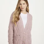 Vented Box Cardigan with Trellis