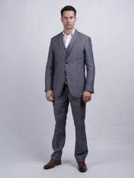 Weste aus irischem Leinen – Denim - Image 4