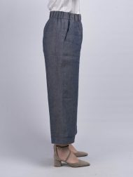 Damenhose aus irischem Leinen – Denim - Image 2