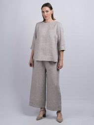 Damenhose aus irischem Leinen – Sandfarben - Image 4