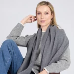 Cashmere Fine Wool Scarf – Oxford Grey