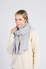 Cashmere Fine Wool Scarf – Pearl Grey