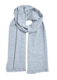 Schal aus Kaschmir und weicher Wolle – Perlgrau - Image 2