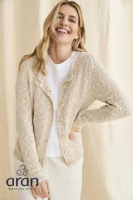 Knopfstrickjacke aus Baumwolle und Leinen - Image 3