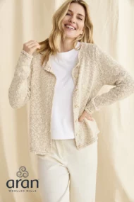 Knopfstrickjacke aus Baumwolle und Leinen - Image 4