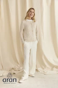 Knopfstrickjacke aus Baumwolle und Leinen - Image 5