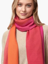 Schal aus superweicher Merinowolle – Orange und Rosa - Image 4