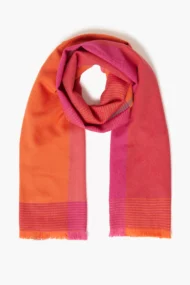 Schal aus superweicher Merinowolle – Orange und Rosa - Image 2
