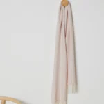 Herringbone Cashmere Lambswool Scarf – Pink and White