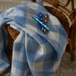 Lambswool Baby Blanket – Blue Check