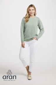 Schlichter Rundhalspullover – Minzgrün - Image 3