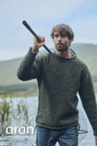 Donegal Tweed Roll Neck Sweater – Green