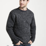 Donegal Tweed Roll Neck Sweater – Grey