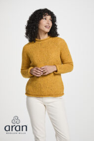 Ladies’ Roll Neck Raglan Crew – Yellow