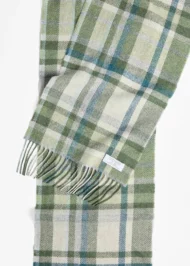 <span>Schal aus Lammwolle</span> – <span>Grün, Türkis und Crème mit Tartanmuster</span> – Image 2