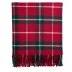 Ashford Lambswool Throw – Green and Red Check