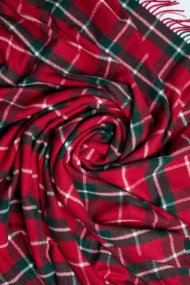 Überwurf «Ashford» aus Lammwolle – Karomuster in Grün und Rot - Image 3