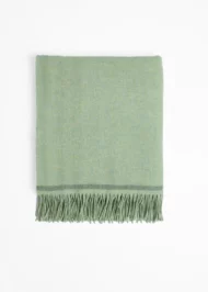 Blackwater Lambswool Throw – Green Melange