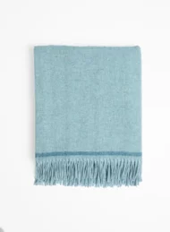 Dunbrody Lambswool Throw – Aqua Blue and Teal