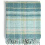 Rosslare Lambswool Throw – Turq Tartan