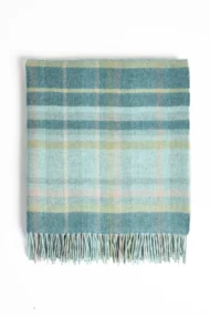 Rosslare Lambswool Throw – Turq Tartan