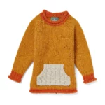 Children’s Roll Neck with Kangaroo Pocket – Yellow/orange/cream