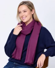 Schal aus Kaschmir und weicher Wolle – Aubergine