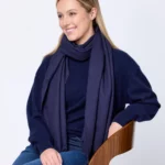 Schal aus Kaschmir und weicher Wolle – Dunkelblau