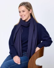 Schal aus Kaschmir und weicher Wolle – Dunkelblau