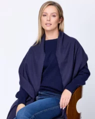 Schal aus Kaschmir und weicher Wolle – Dunkelblau – Bild 2