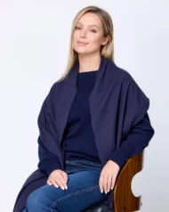 Schal aus Kaschmir und weicher Wolle – Dunkelblau – Bild 3