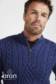 Aran-Troyer mit Viertelreissverschluss – Persischblau – Bild 2