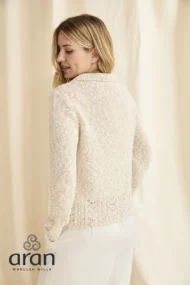 Strickjacke aus Baumwolle und Leinen mit Aranmuster – Bild 5