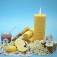 Handgerollte, grosse Bienenwachskerze (Geschenk) – Bild 2