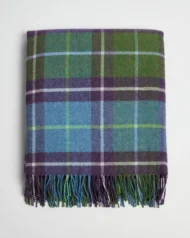 Decke aus Lammwolle «Connemara» - Violett, Blau und Grün – Bild 3